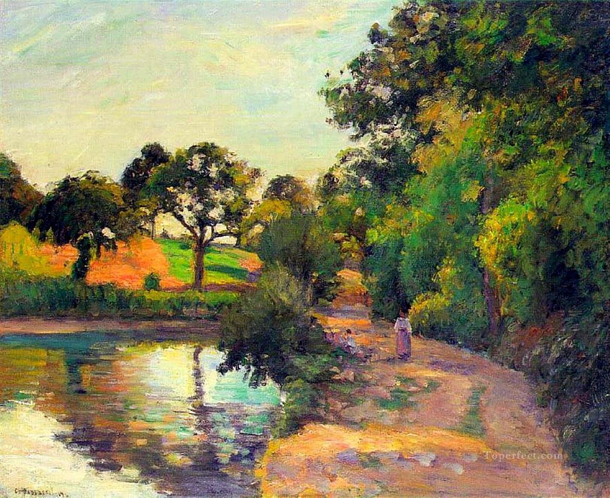 bridge at montfoucault 1874 Camille Pissarro Oil Paintings